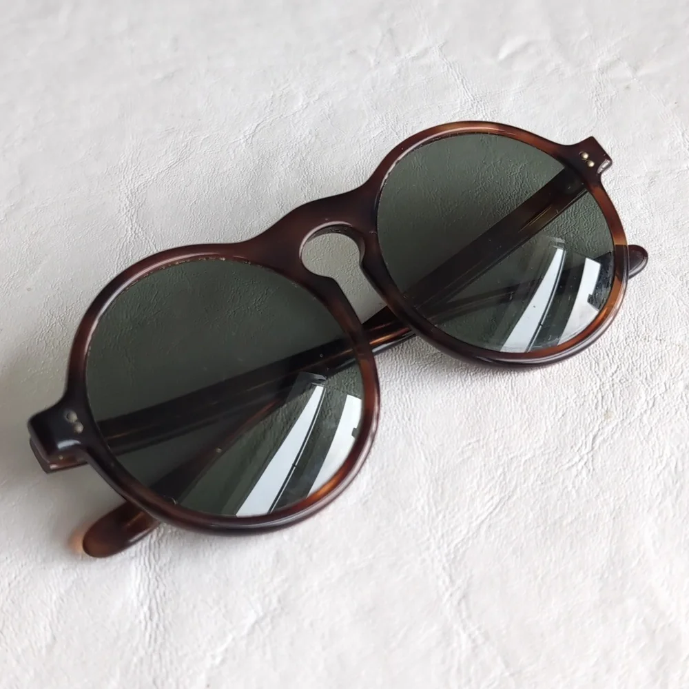 Bausch & Lomb Vintage Rare Sintra Large Round Sunglasses Tortes Shell Colorway